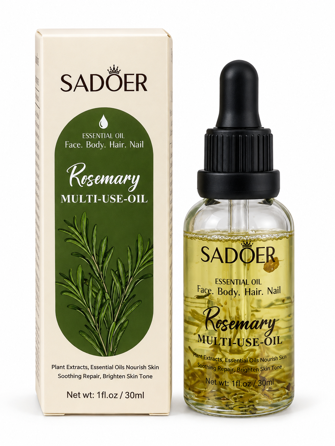 Aceite de Romero Multiusos para Rostro, Cuerpo, Cabello y Uñas 30 ml